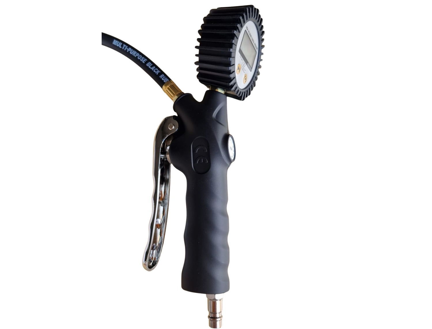 Druckluft Reifenfüller mit digitalem Manometer | Reifendruckprüfer für PKW, LKW, Motorrad, Fahrrad | Messbereich 0-18 Bar / 0-255 PSI