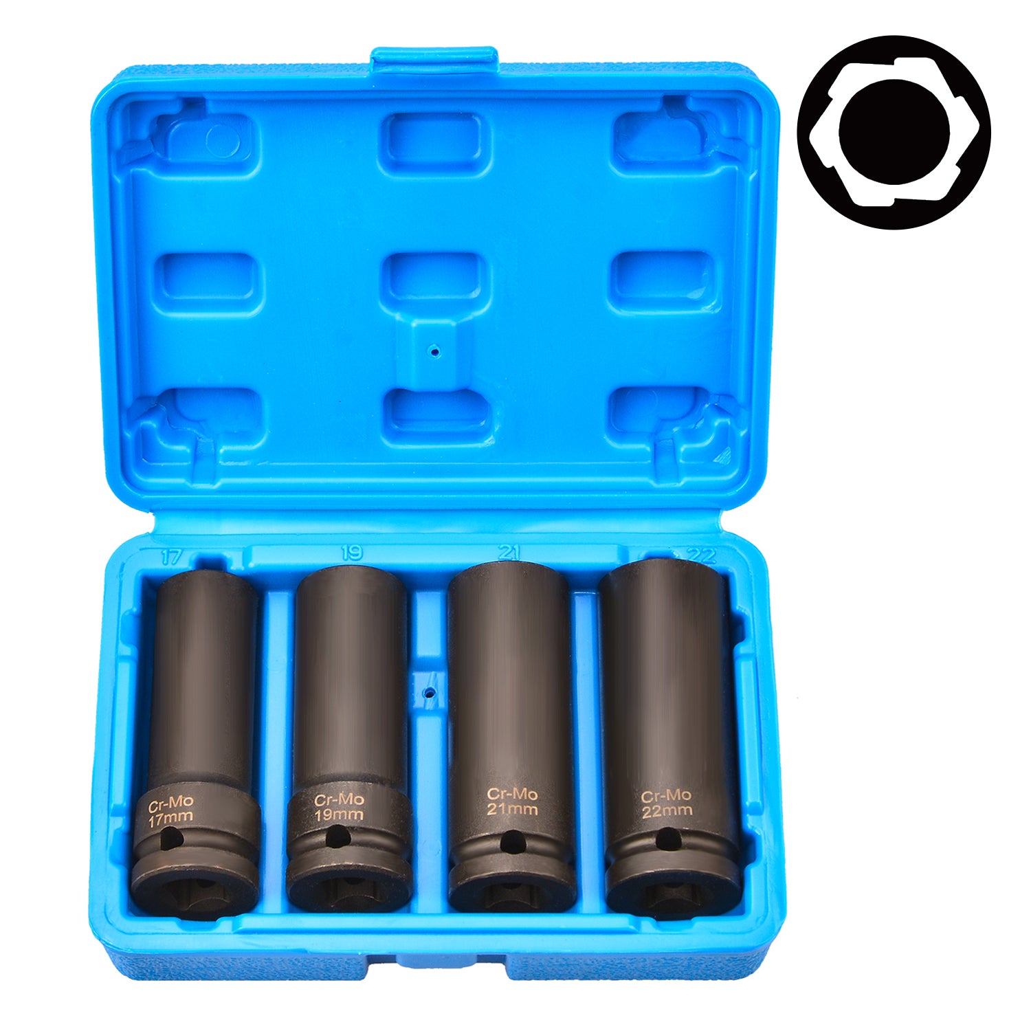 4-teiliges Twist Socket Set – Beschädigte Radschrauben & Felgenschlösser lösen (17–22 mm) B7-8028