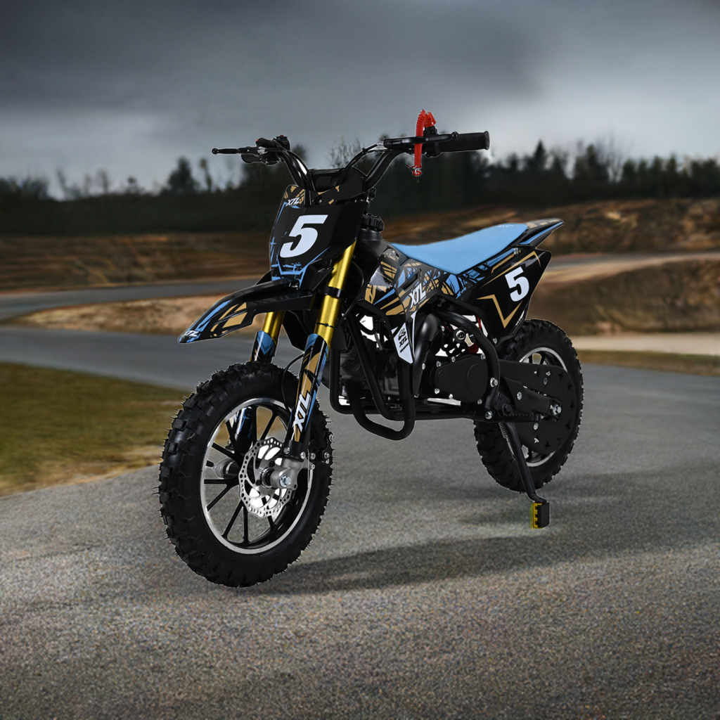Mini Motocross, Pitbike 49ccm für Kinder (4-8 Jahre) – Offroad-Spaß mit Seilzug (optional mit E-Start + Seilzug)